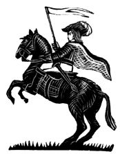 wood-engraving print: The Cavalier for The Runaway